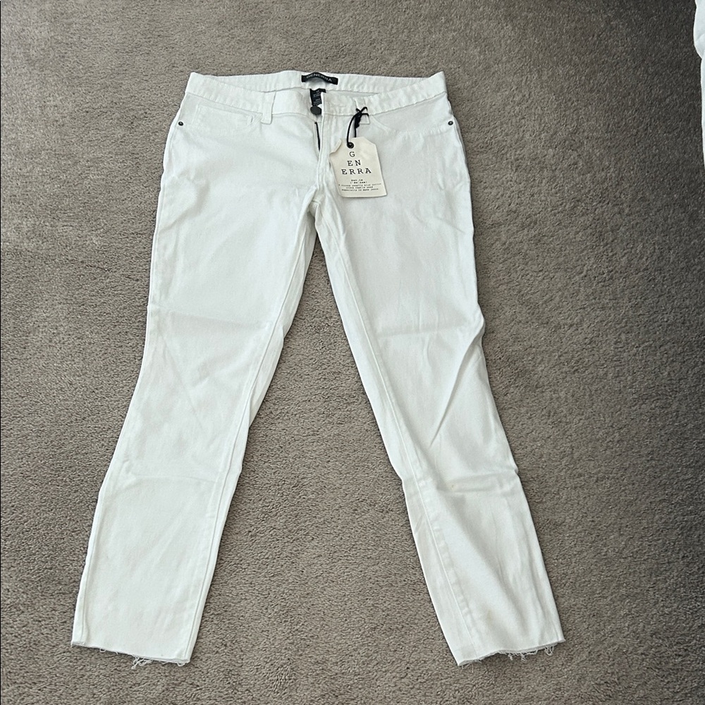 Zara Women's Cream Straight Leg Jeans